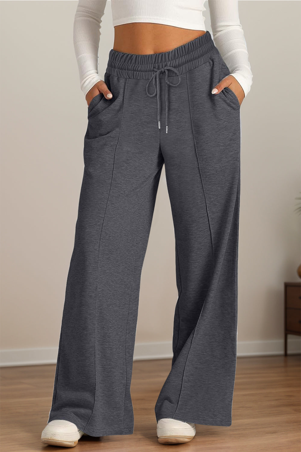 Drawstring Wide Leg Pants