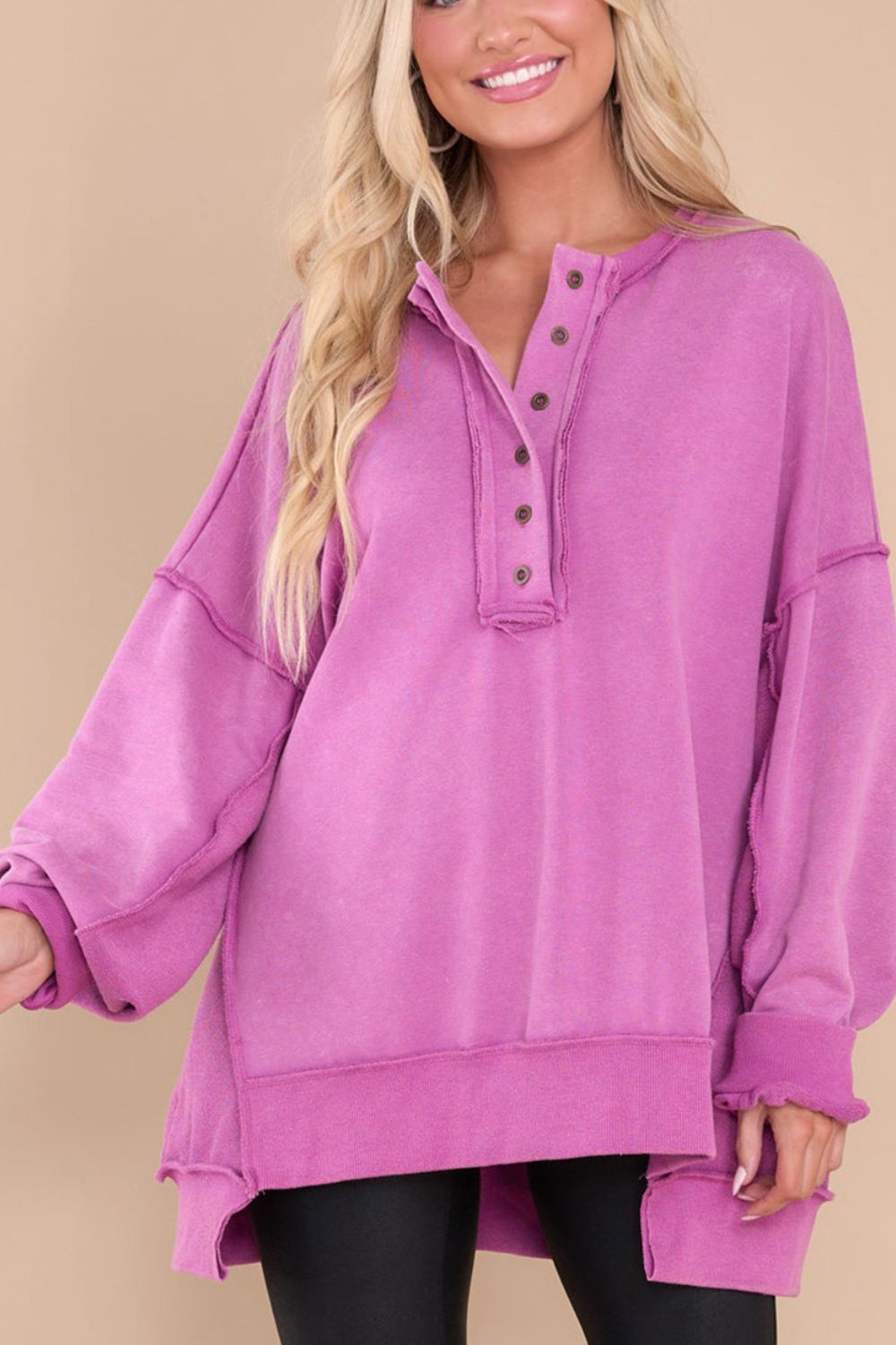 Henley Oversized Sweatshirt