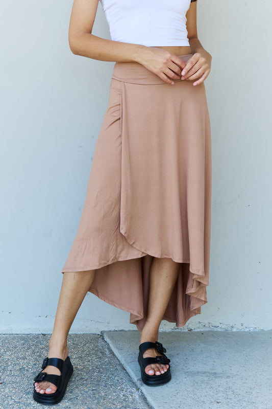 High Waisted Flare Maxi Skirt