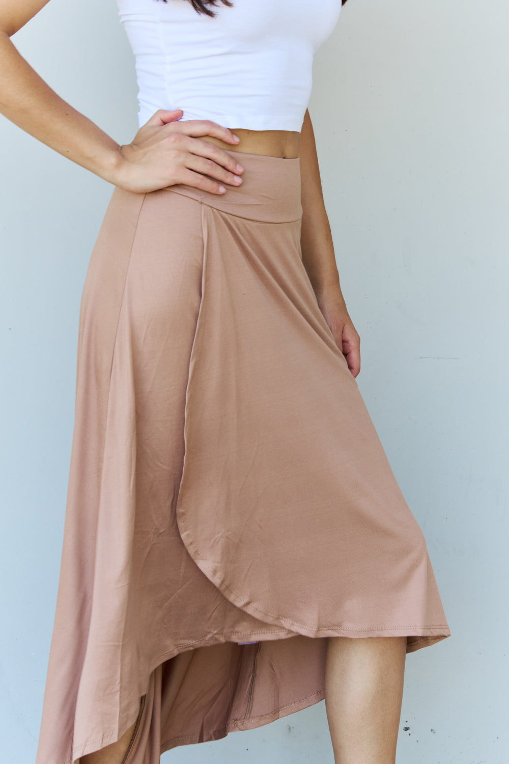 High Waisted Flare Maxi Skirt