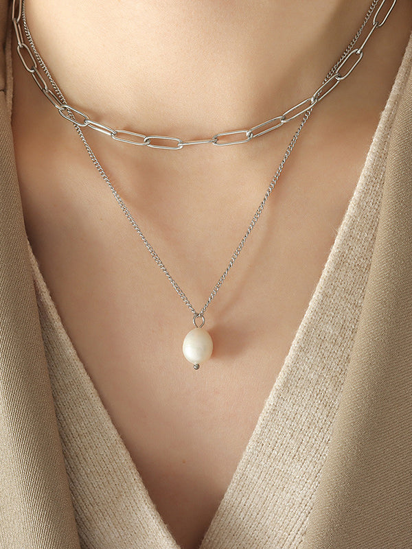 Freshwater Pearl Double-Layered Necklace