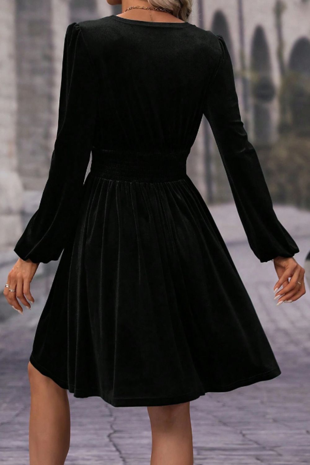 Surplice Velvet Dress