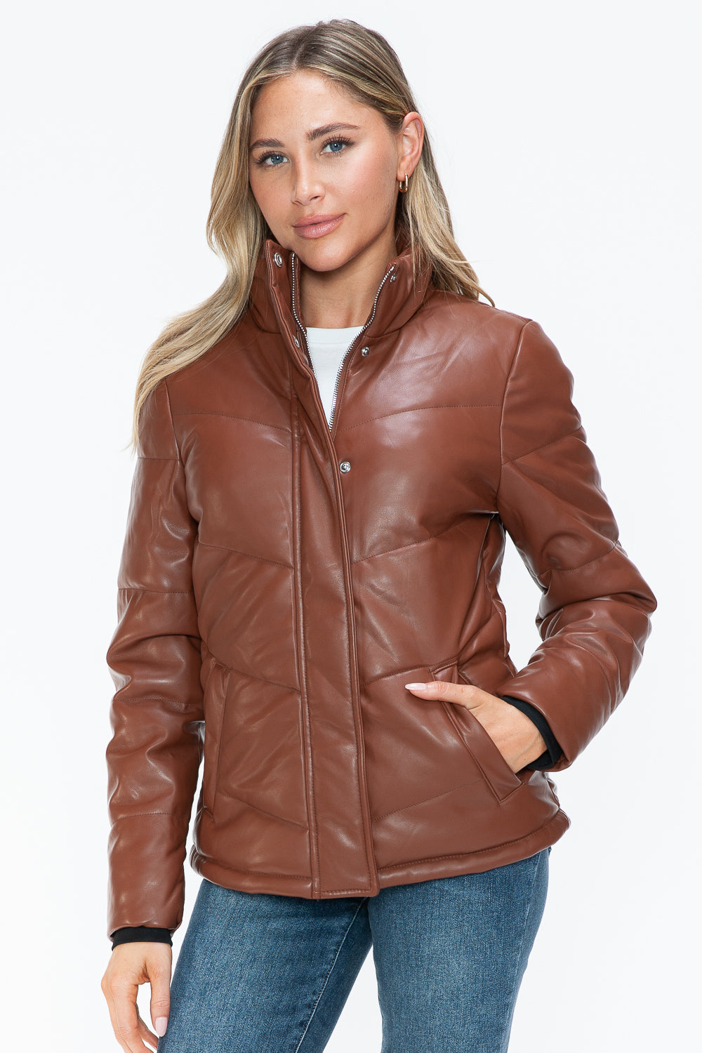 Pocketed Zip Up Puffer Jacket