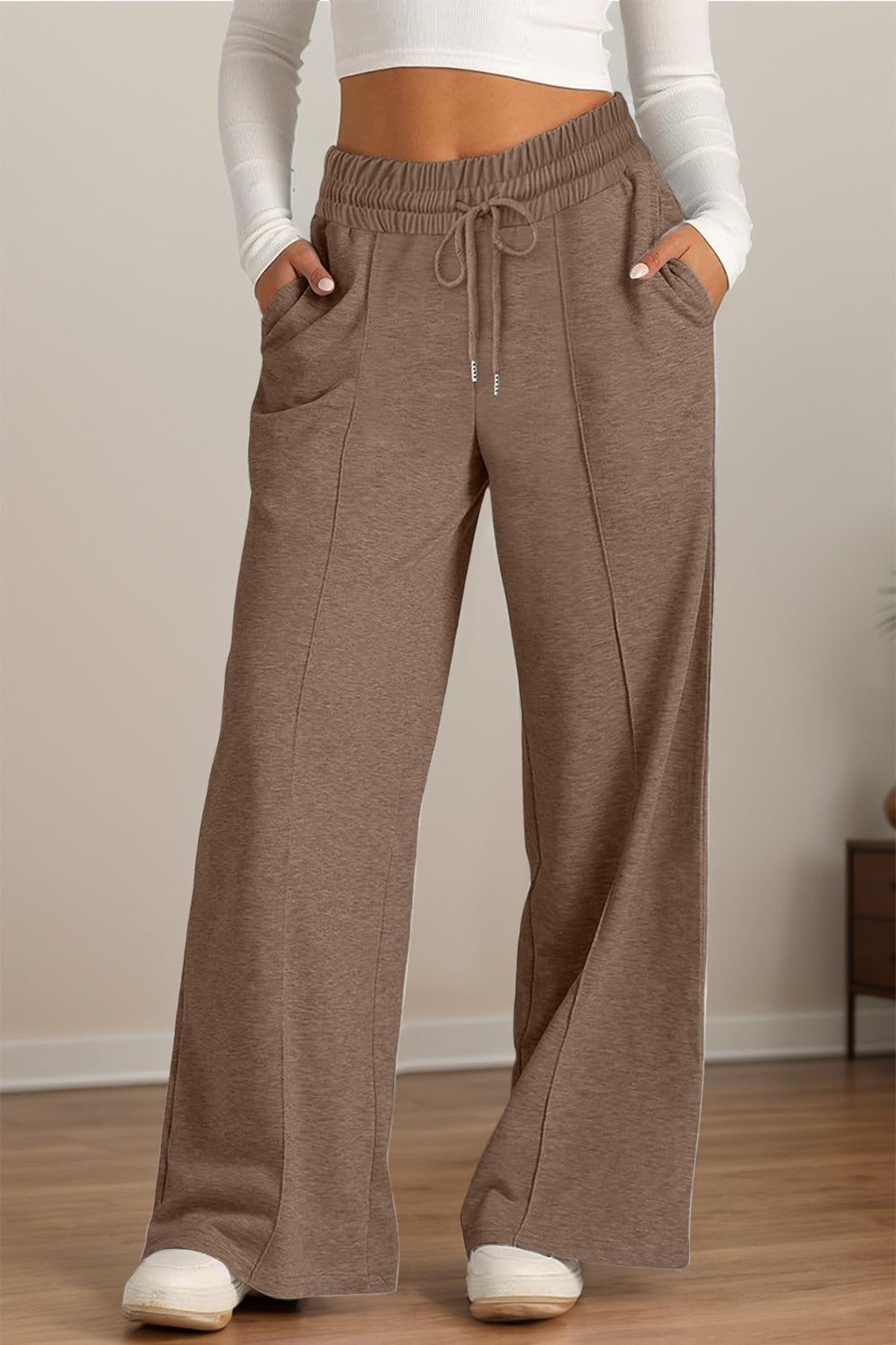 Drawstring Wide Leg Pants