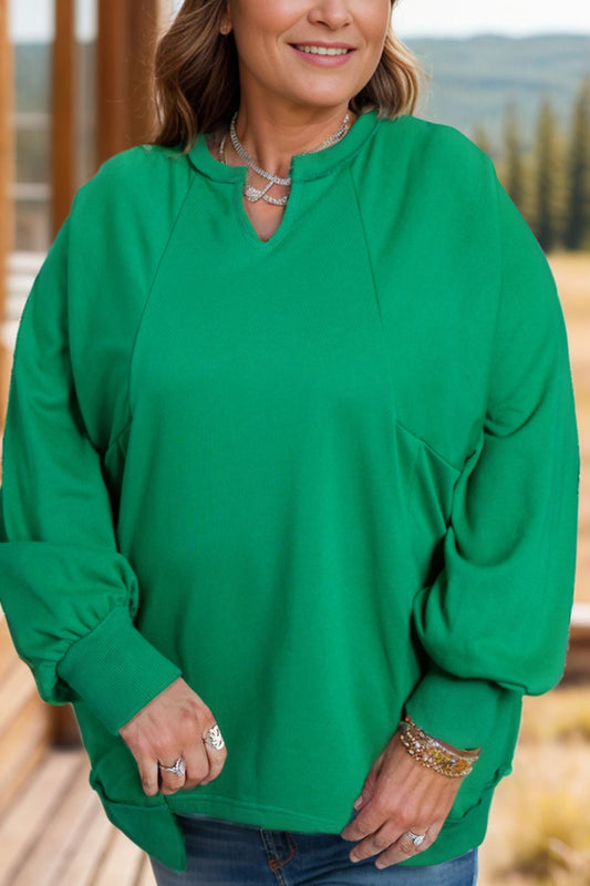 Plus Size Cutout Hem Sweatshirt