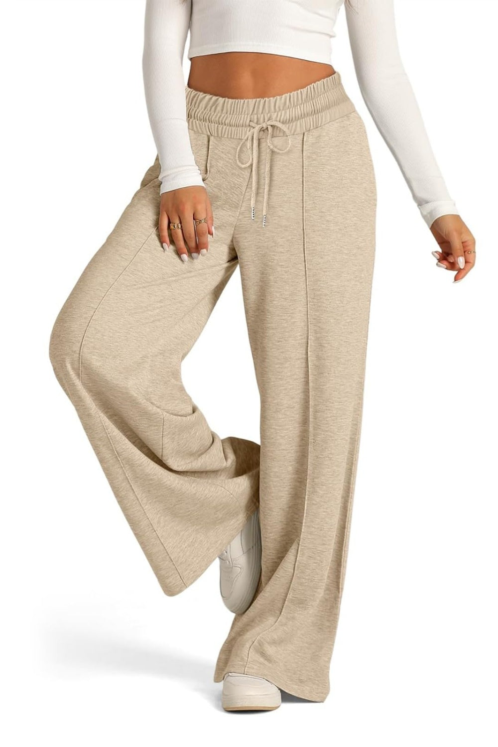 Drawstring Wide Leg Pants