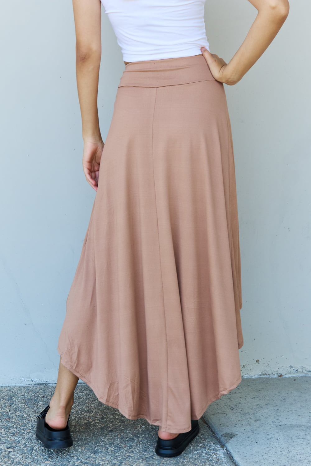 High Waisted Flare Maxi Skirt