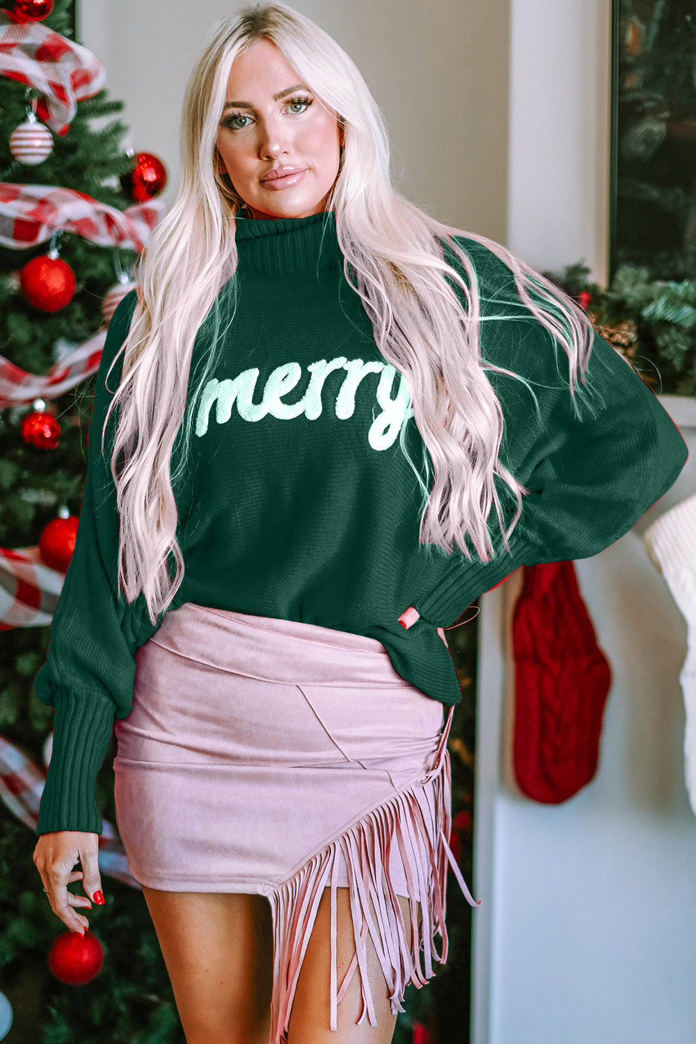 Merry Christmas Turtleneck Sweater