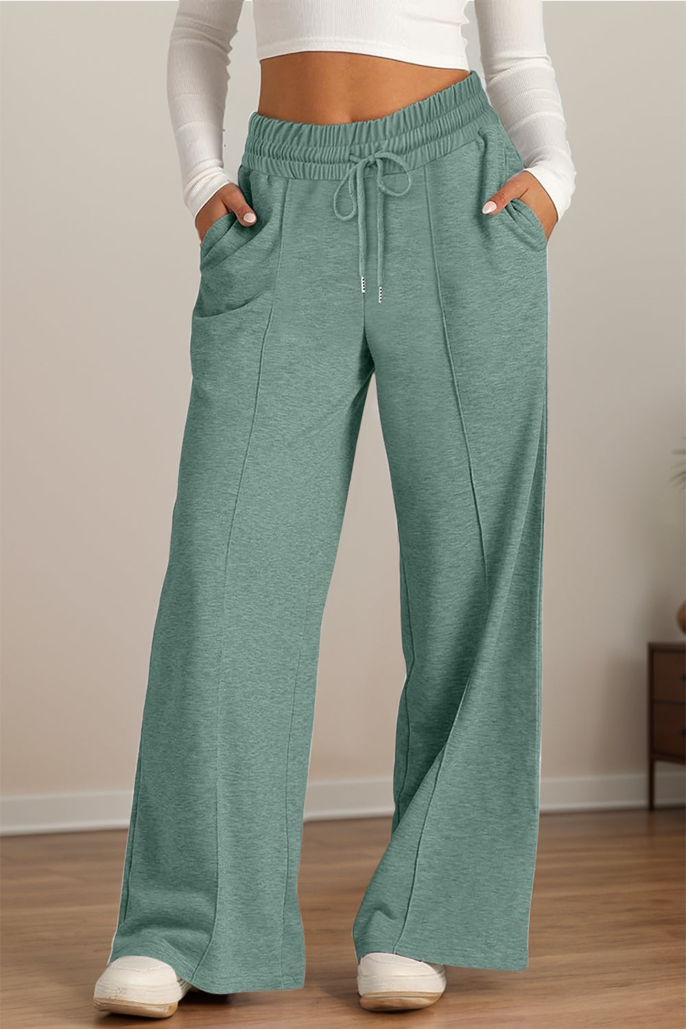 Drawstring Wide Leg Pants