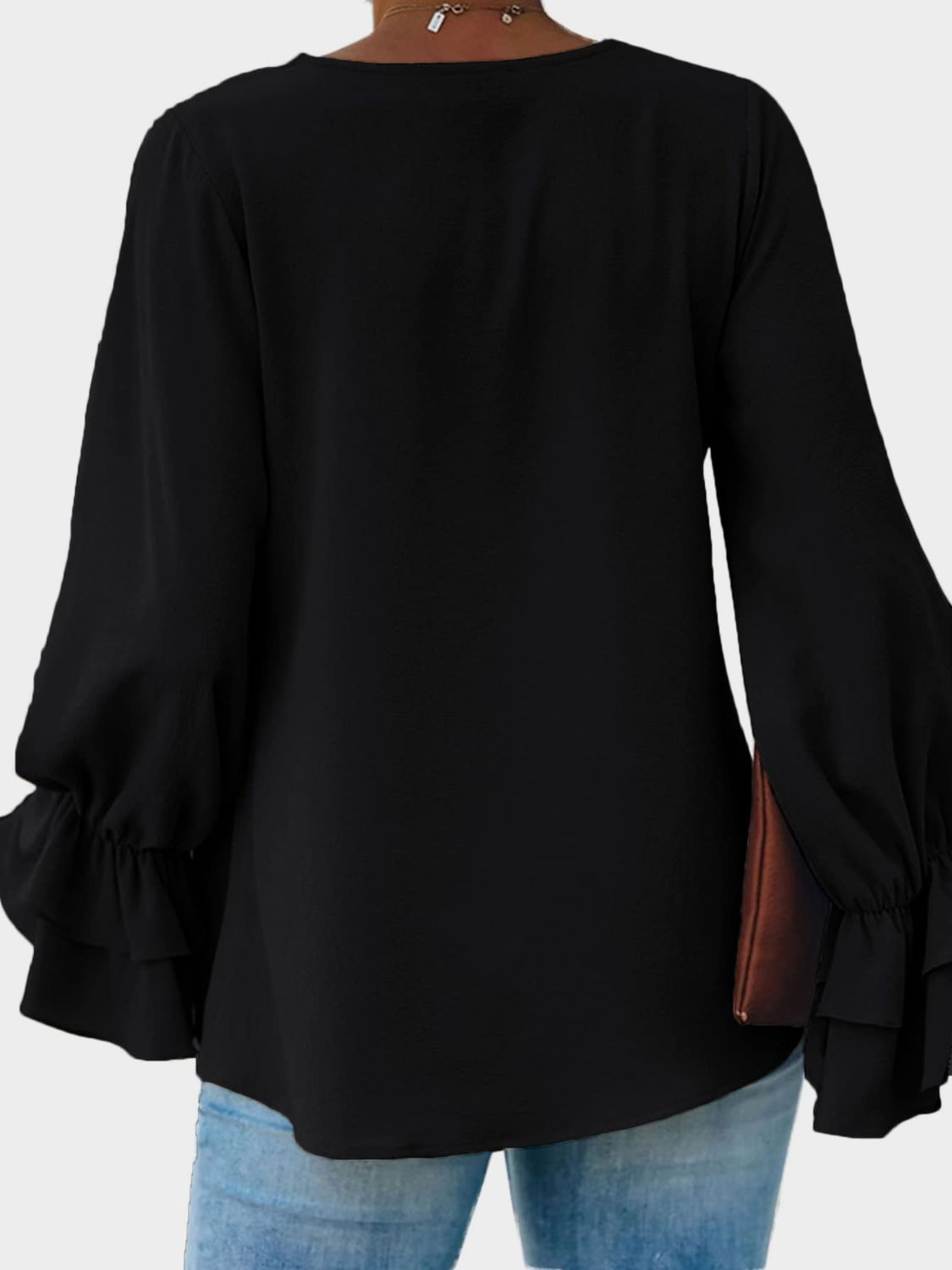 Double-Layered Flounce Sleeve Top