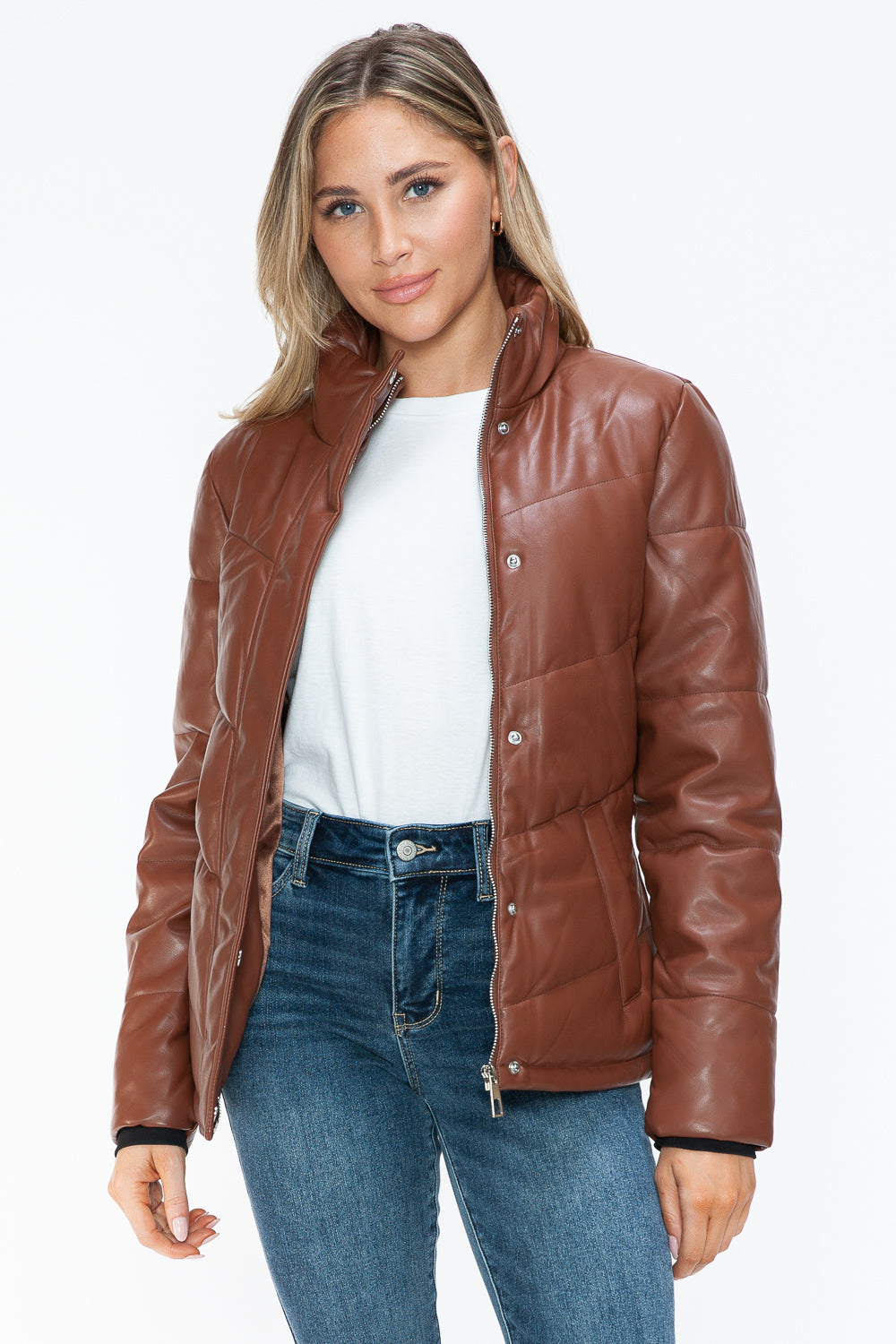 Pocketed Zip Up Puffer Jacket