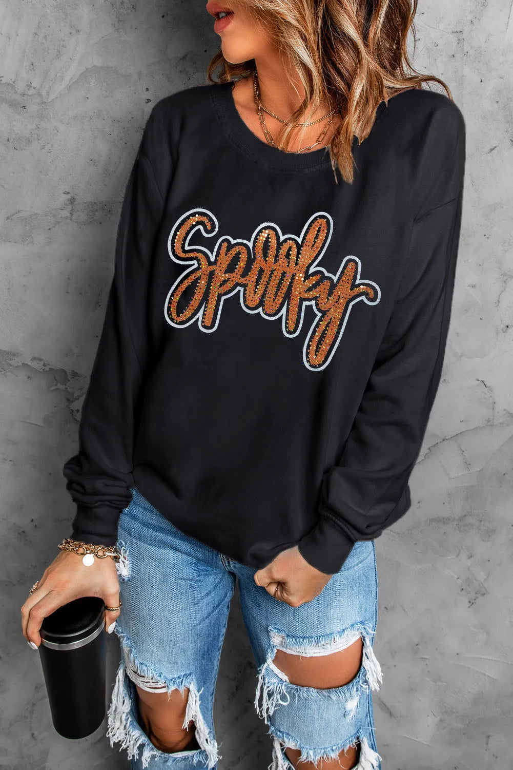 SPOOKY Rhinestone Sweatshirt