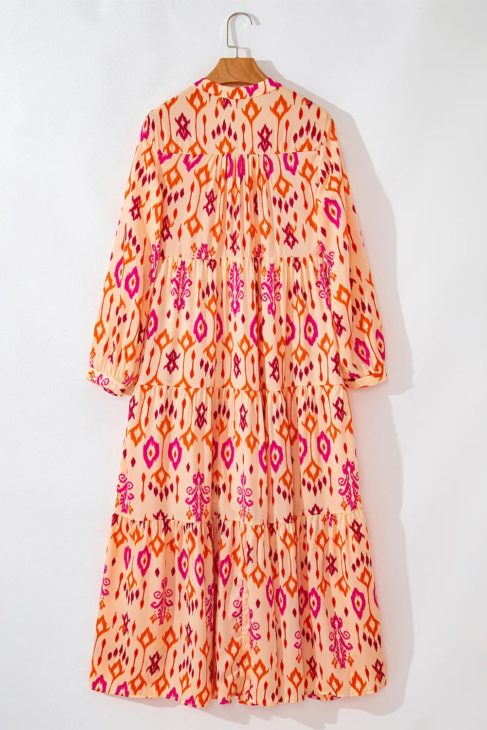 Abstract Tiered Maxi Dress