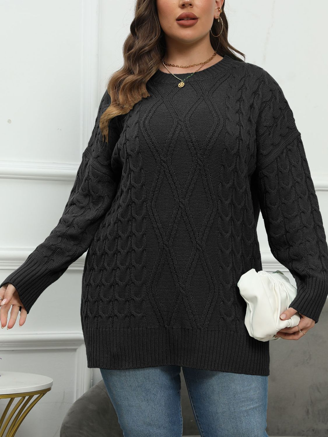 Plus Size Cable-Knit Sweater