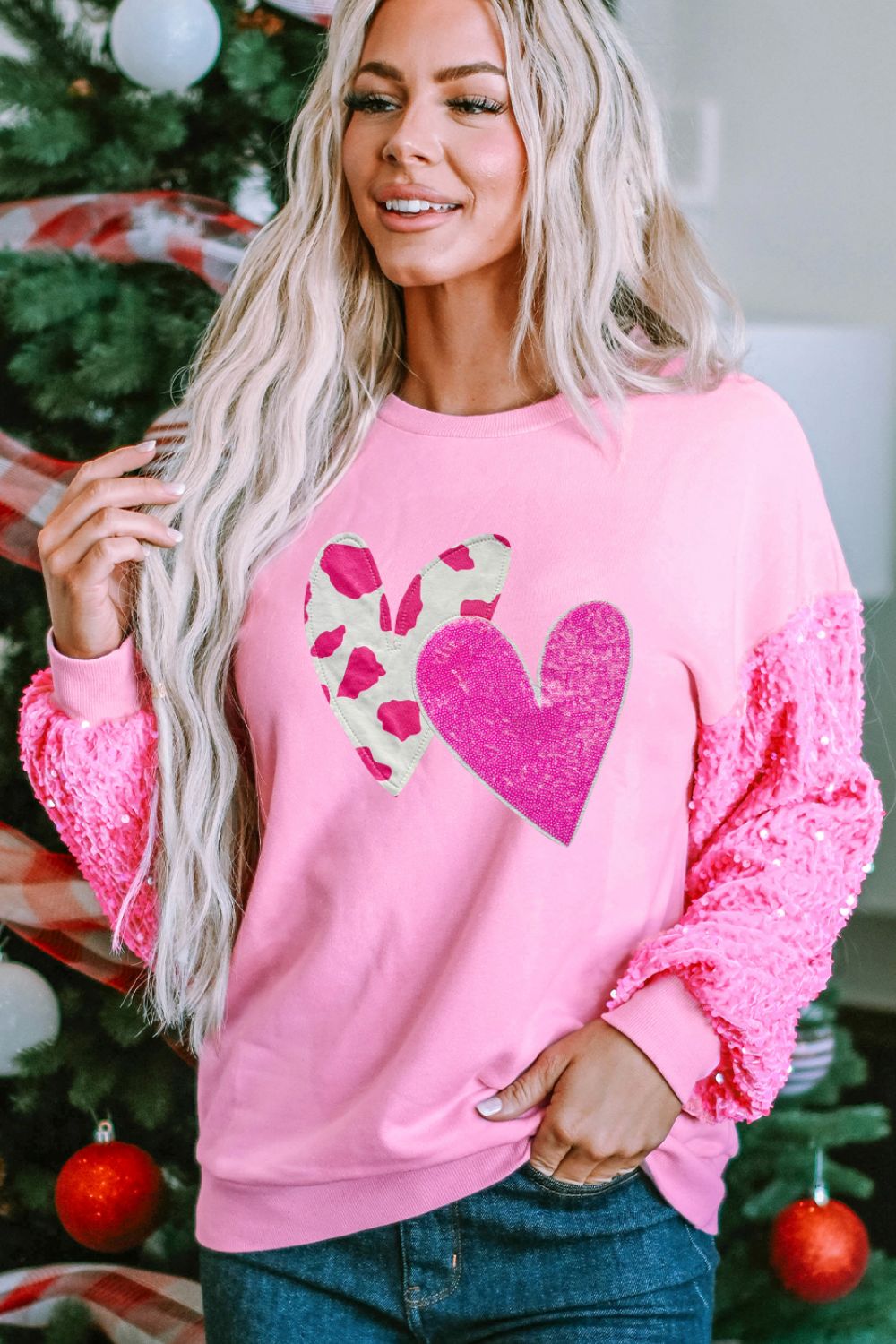 Sequin Heart Sweatshirt