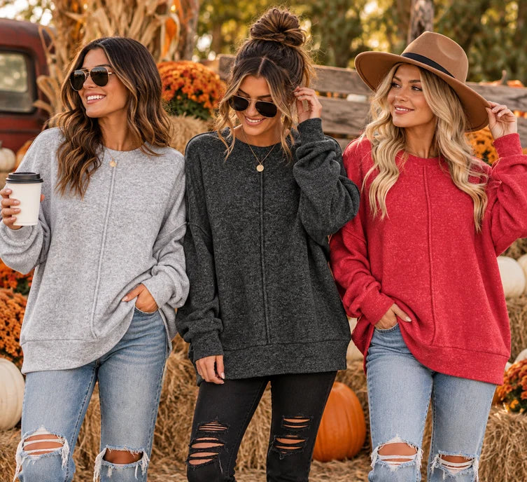 (Pre-Order) Brushed Melange Hacci Oversized Sweater