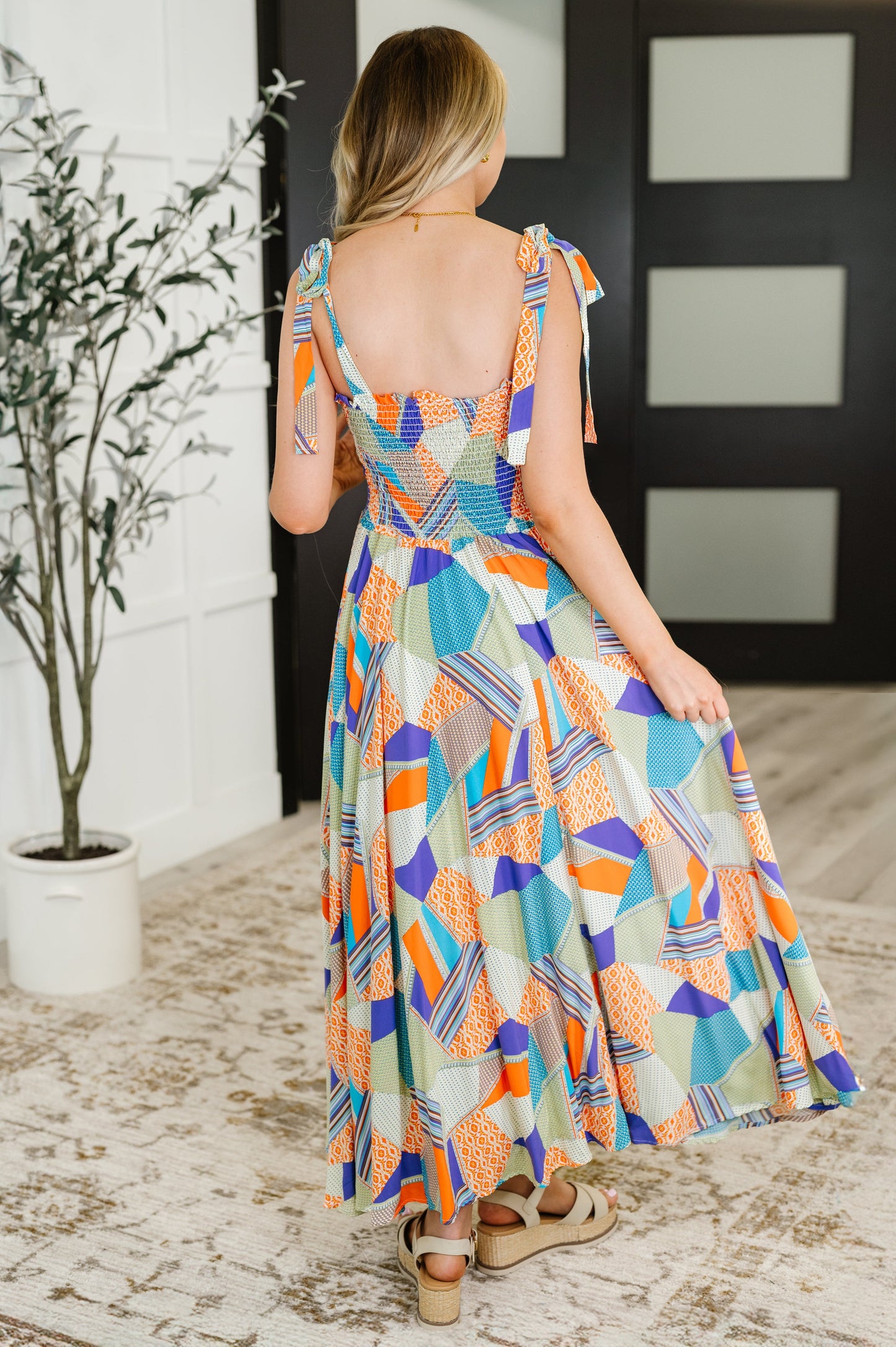Paint Me Pretty Square Neck Dress