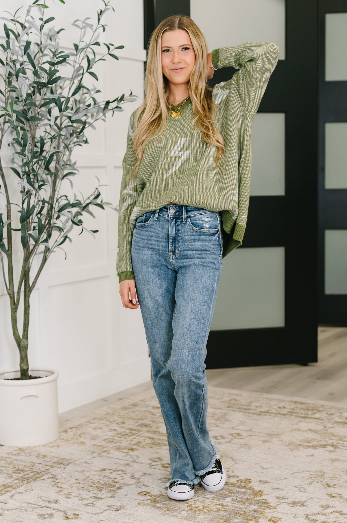 Shock Value Sweater in Olive
