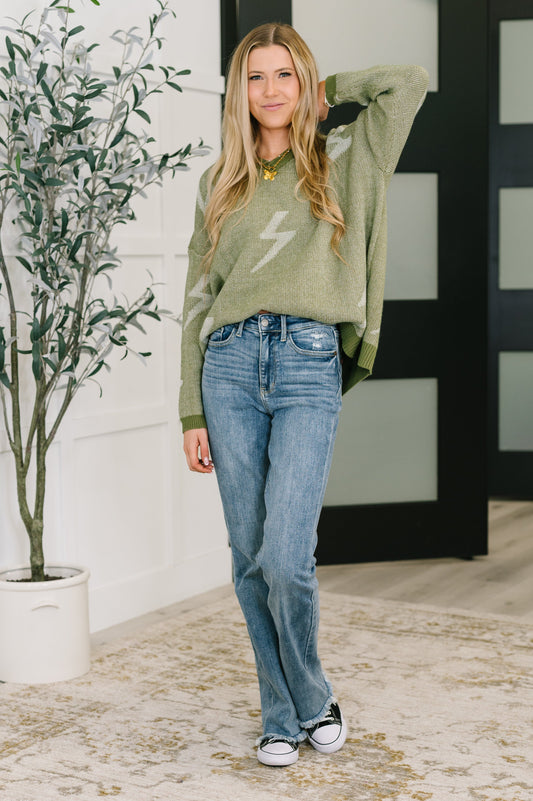 Shock Value Sweater in Olive