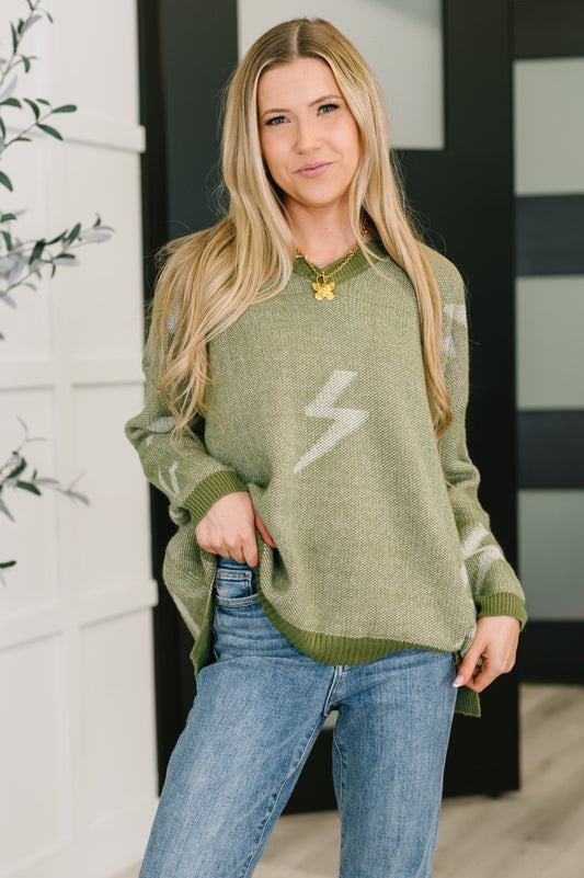 Shock Value Sweater in Olive