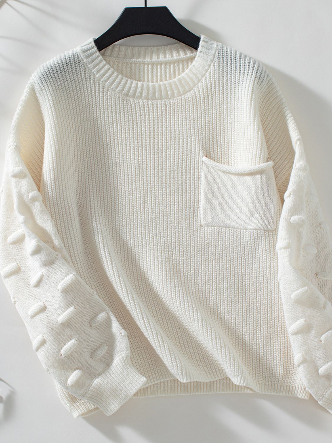 Cable Knit Drop Shoulder Sweater