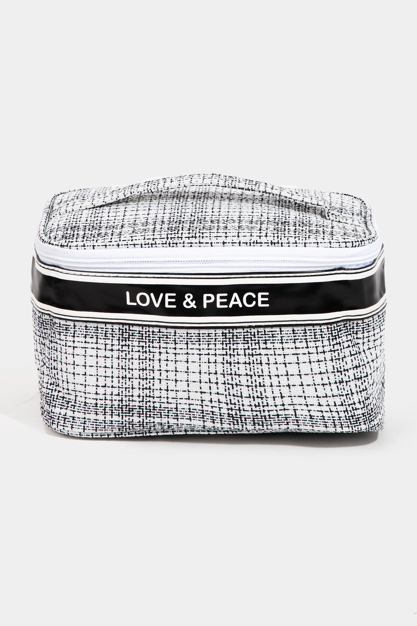 Love & Peace Striped Cosmetic Bag