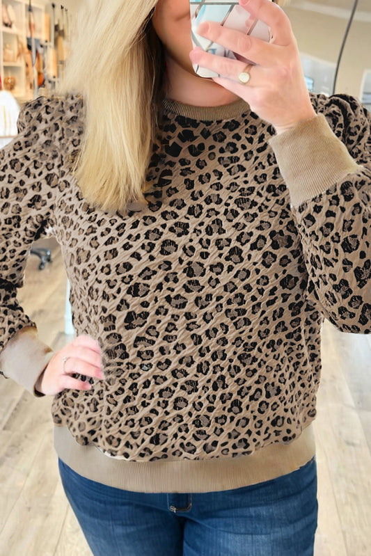 Khaki Leopard Plus Size Top