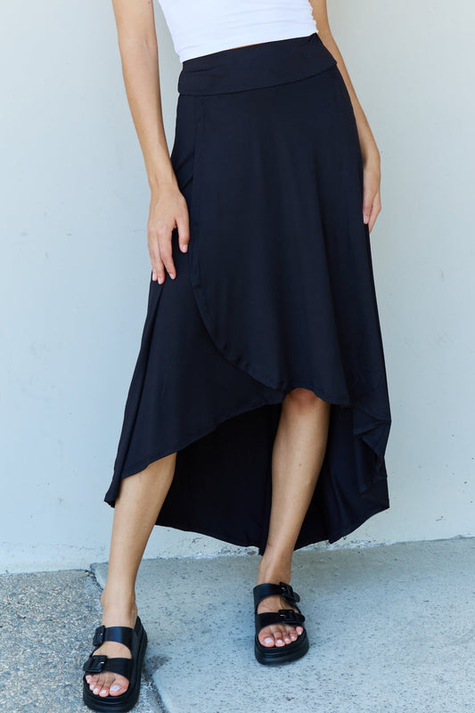 High Waisted Flare Maxi Skirt