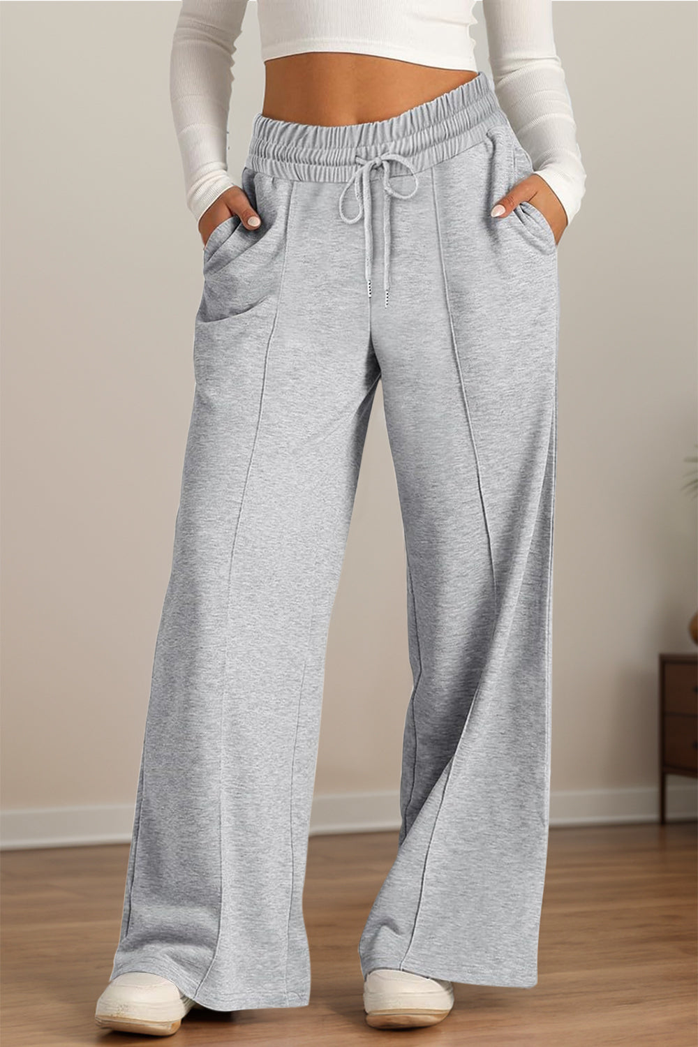 Drawstring Wide Leg Pants