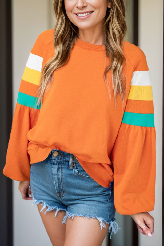 Orange Contrast Blouse