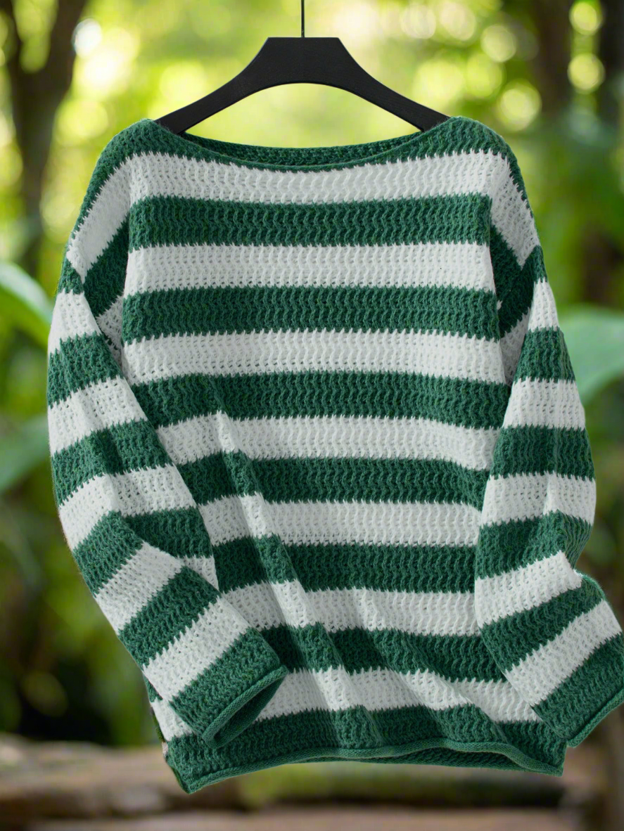 Striped Dropped Shoulder Sweater