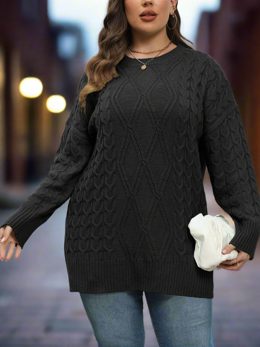 Plus Size Cable-Knit Sweater