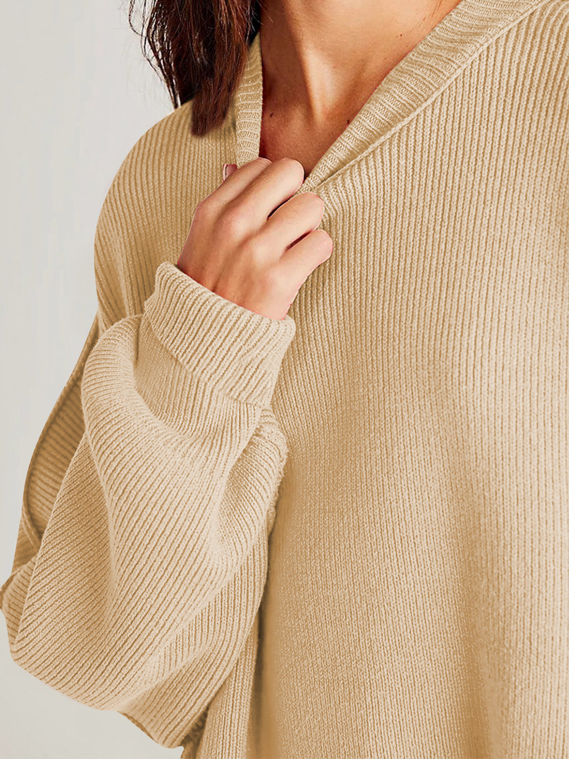 Double Take Side Slit Sweater