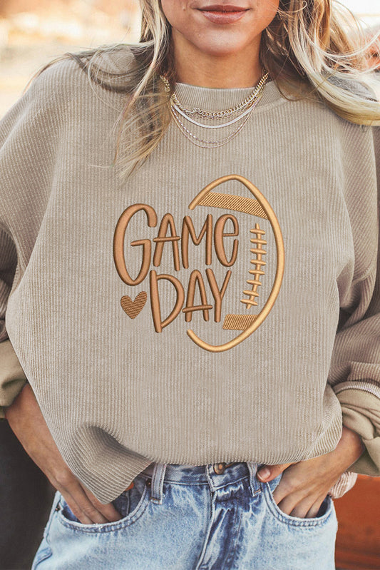 Game Day Embroidered Baggy Sweatshirt