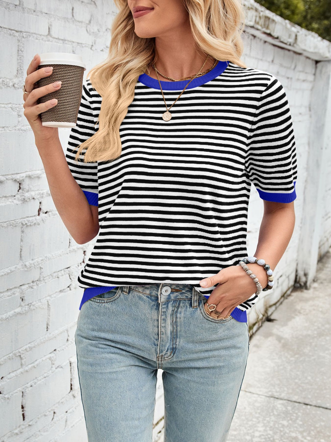 Lovelet Striped Contrast Top