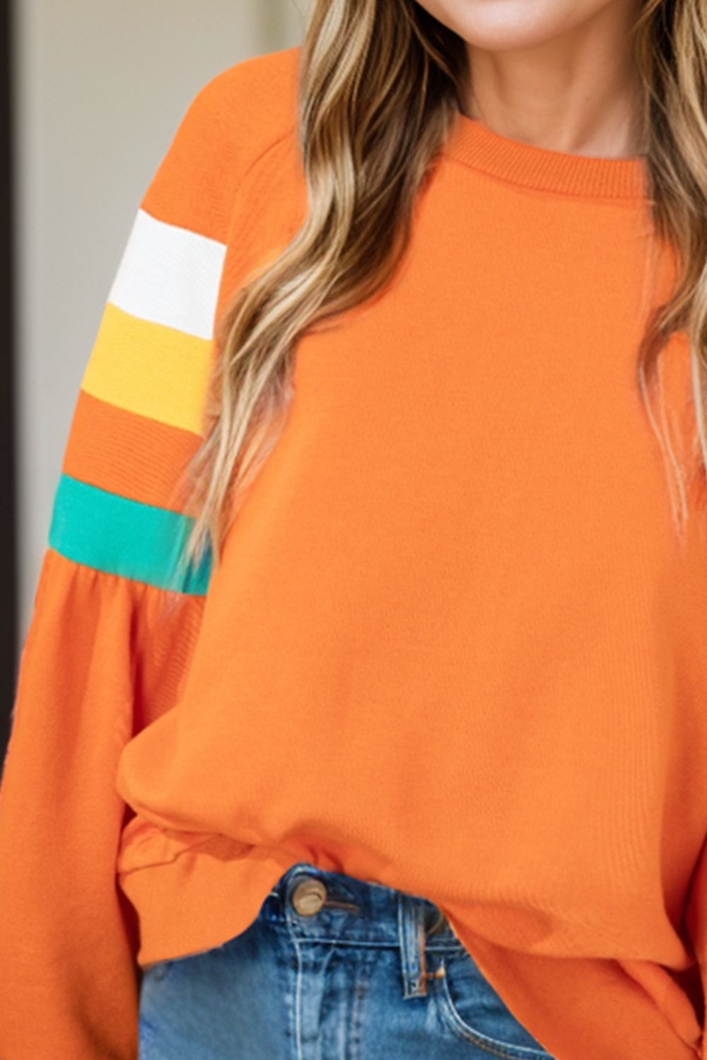 Orange Contrast Blouse