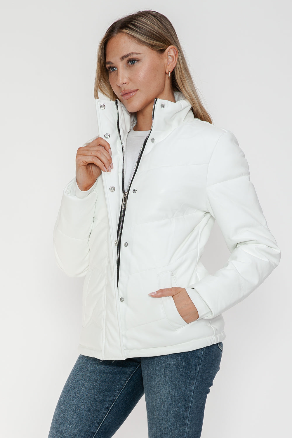 Pocketed Zip Up Puffer Jacket