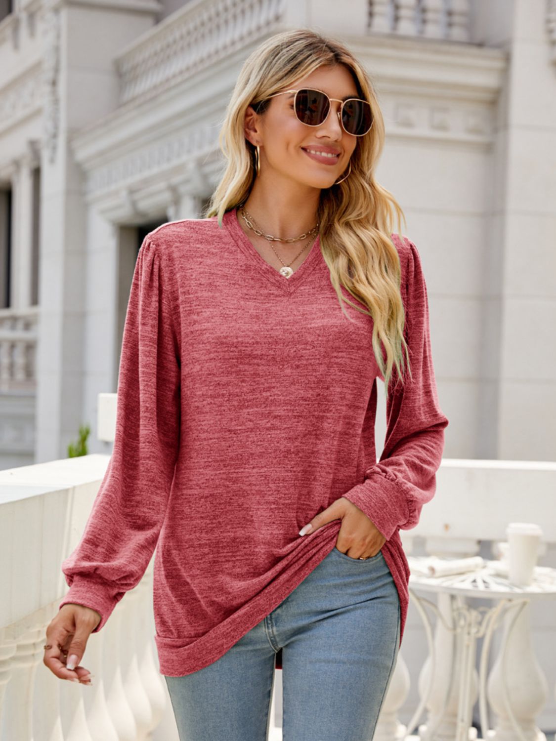 Heathered V-Neck T-Shirt