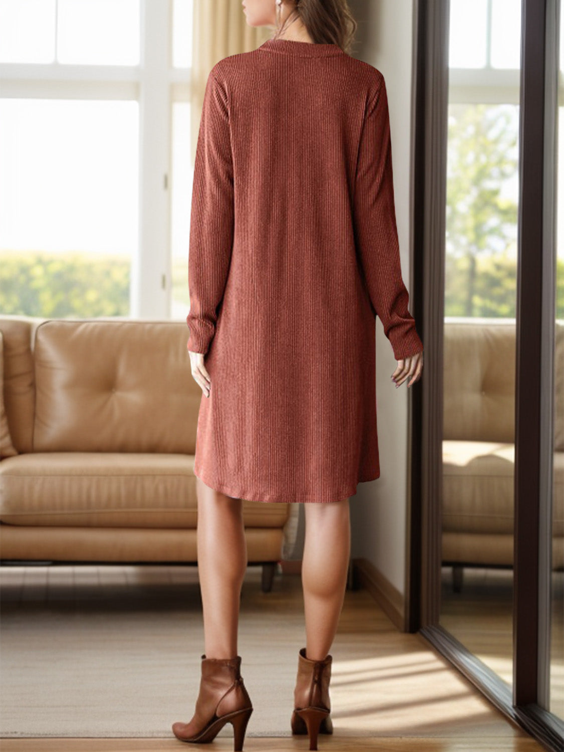 Long Sleeve Mini Dress with Pockets