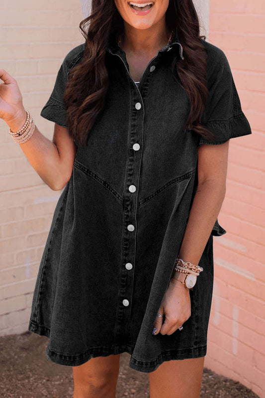 Black Denim Shirt Dress