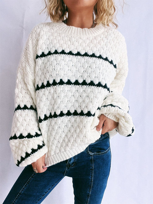 Contrast Stripes Sweater