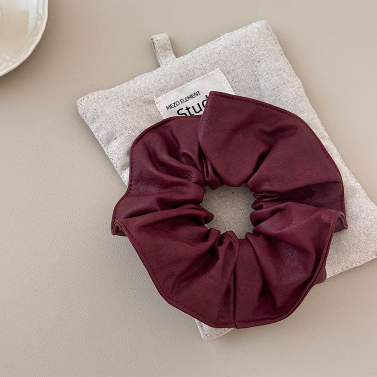 4 Piece PU Leather Elastic Hair Scrunchy