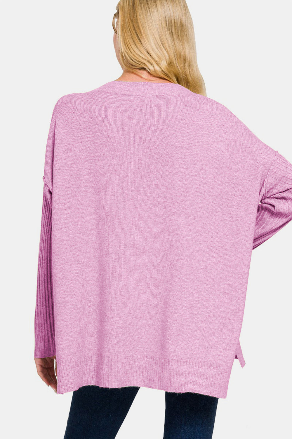 Side Slit High-Low Sweater